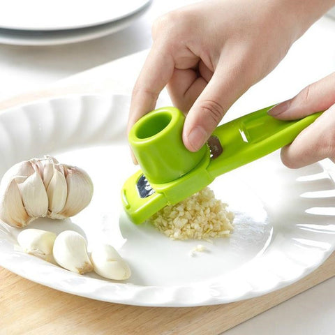 1Pc Multi-functional Plastic Stainless Steel Garlic Presses Kitchen Gadgets Chopper Cutter Garlic Grinding Kitchen Hand Tool