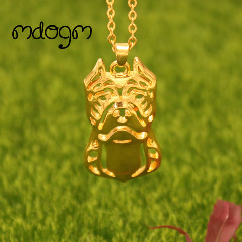 2017 Cute American Pitbull Necklace Dog Animal Pendant Gold Silver Plated Jewelry For Women Female Girls Kids Ladies N056