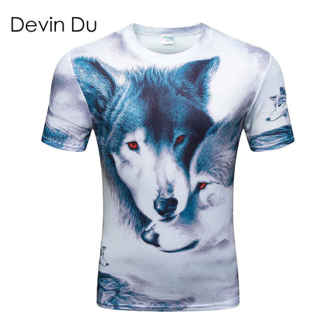 men's 3D wolf T-shirt