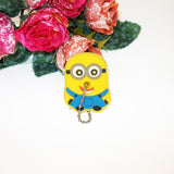 Anime Silicone Key Cap Cat Minion Key Chain Women Bag Charm Key Holder Mickey Key Ring Owl Keychain Hello Kitty Stitch Key Cover