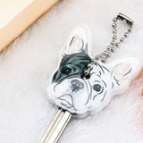 Silicone Bulldog Dog Key Cover Key Cap Keychain Key Chain Women Girls Kids Bag Charm Accessories Key Holder Key Ring Pendant