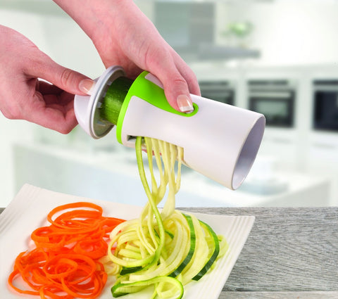 Vegetable Spiralizer, Newest 2016 Premium Safety 2-Blade Design, Handheld Compact Veggie Spiral Slicer